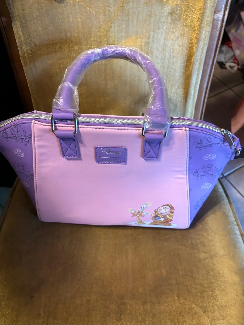 Loungefly Purple Beauty and the Beast Satchel